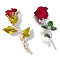 beautiful rose flower brooches summer design party valentine day gift for women collection elegant flower pin