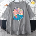 Молочная коробка Kenma Kozume с принтом наклеек футболка женская мода удобный топ креативные крутые футболки винтажные женские футболки