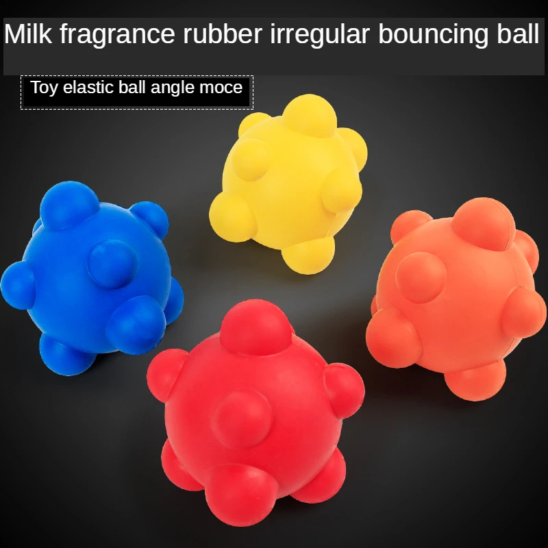 

7cm Milky Rubber Irregular Bouncing Ball Pet Dog Fun To Change Orbit Molar Teeth Bite Resistant Solid Toy Ball Dog Accessories
