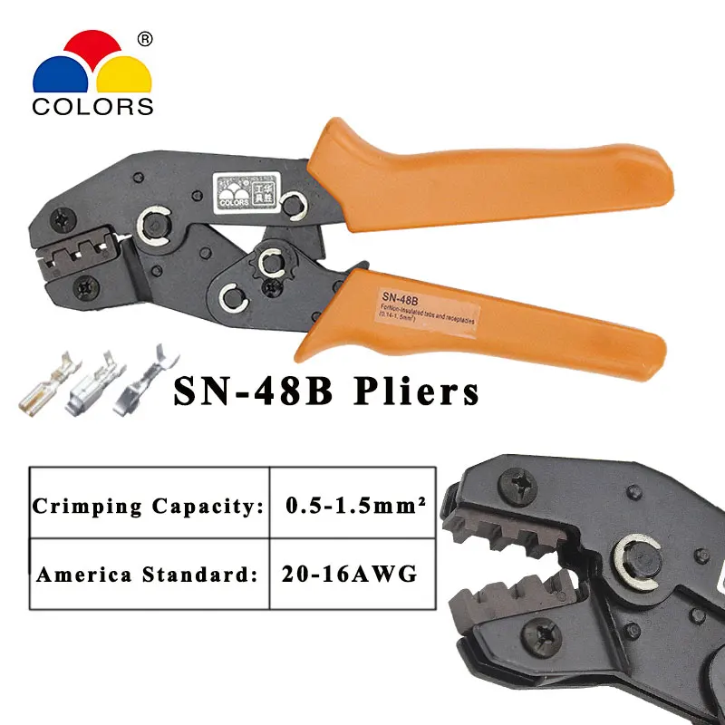 

crimping tool pliers 2.54/3.96/5557/2.8/4.8/6.3 RV/SV/UT/OT terminal ferrule crimper wire hand tool alicate crimpador sn-48b