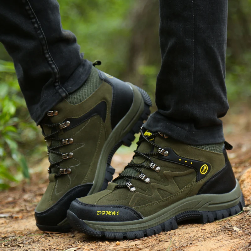 Зимние модные мужские ботинки; теплые зимние ботинки; Мужская альпинистская обувь; Мужская обувь; резиновые износостойкие ботинки до щиколотки; защитная обувь
