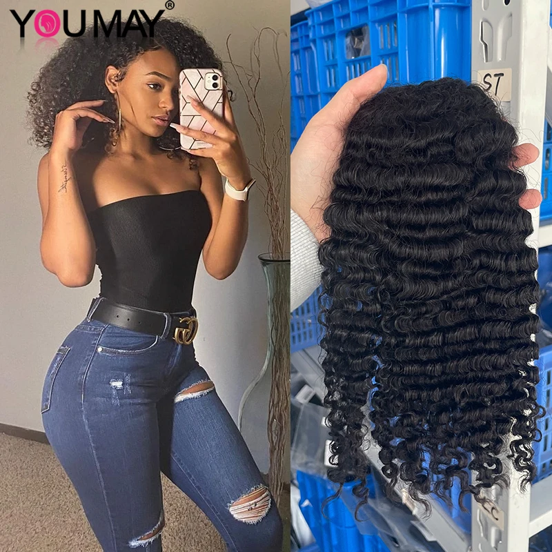 Youmay 3B 3C Tape In Human Hair Extensions Kinky Curly Brazilian Remy Human Hair Extensions Human Hair Tape Ins For Black Women