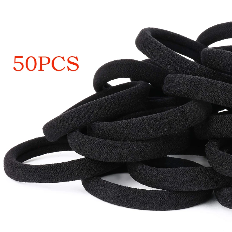 

50Pcs Solid Hair Ties for Women Elastic Hair Band Ropes Ponytail Holder Headwear Scrunchies Hairbands Girls hair Accessories