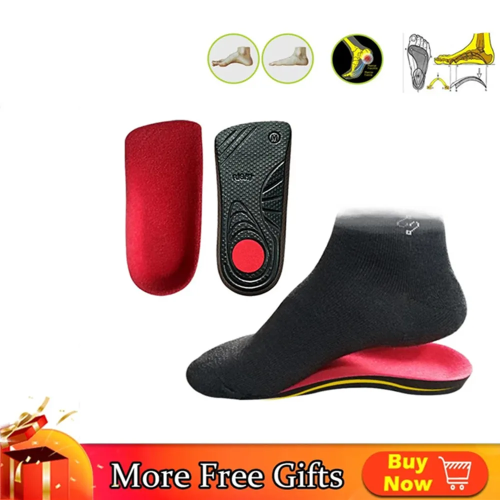 

FVYVL 3/4 length EVA insole Flat Foot Orthotic insoles Arch Support 2.8cm Half Shoe Pad Orthopedic Insoles Foot Care Unisex