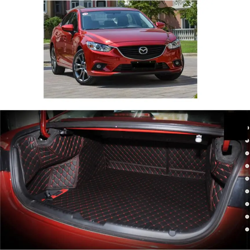 

for Leather Car Trunk Mat Cargo Liner for Mazda6 2013 2014 2015 2016 2017 2018 2019 Rug Carpet Interior Accessories