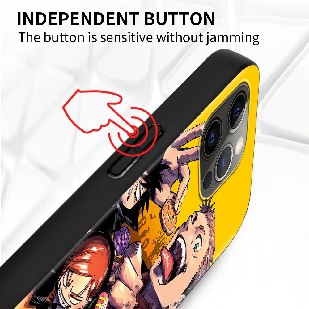

Phone Case For iPhone 12 11 Pro X Xs Max XR 8 7 Plus Soft Cover jujutsu kaisen Black Shell