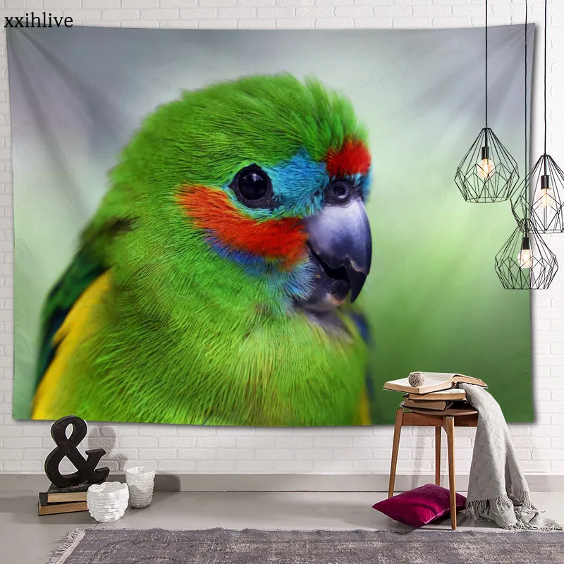 

Customized Animal Parrot Hanging Fabric Background Wall Covering Home Decoration Blanket Tapestry Bedroom,Living Room Wall Decor