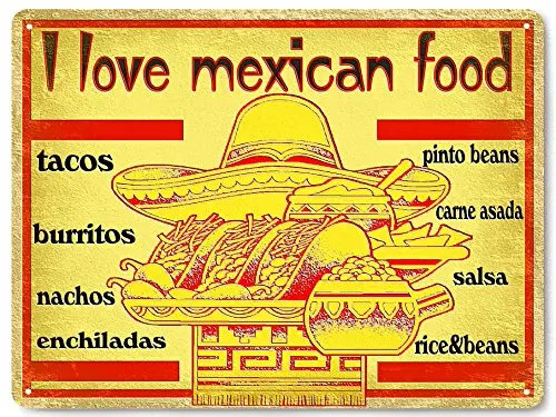 Мексиканская кухня металлический знак/Tacos Burritos забавный отличный подарок