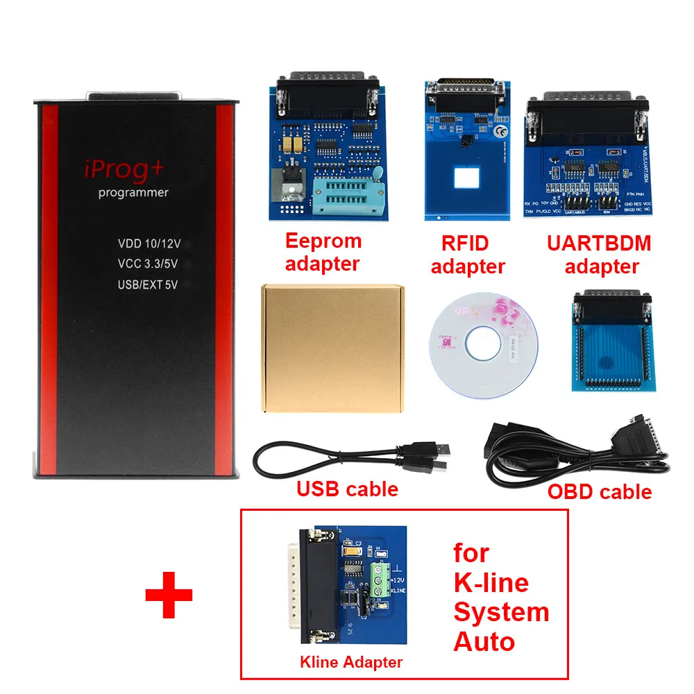 Iprog+ Pro V84 car key programmer support Airbag carradio dpf off ECU IMMO KEY PINABS PINCODE ODO Adjust ect with Full Adapters |