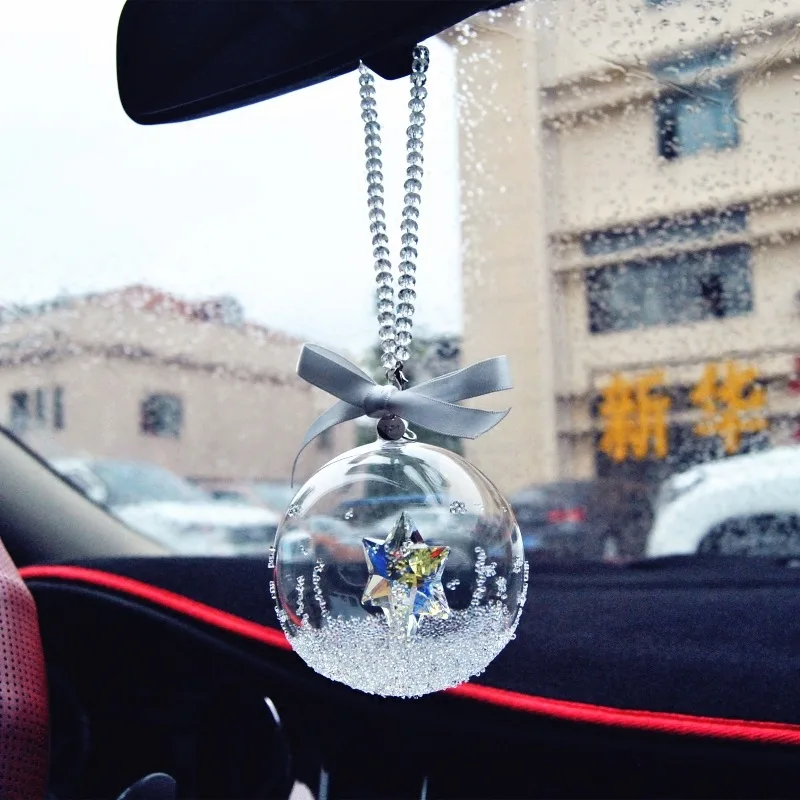 

Car Pendants Christmas Version Of Crystal Ball Stars Angel Car Pendants Crystal Snowflake Wind Chime Decorative Hanging Ornament