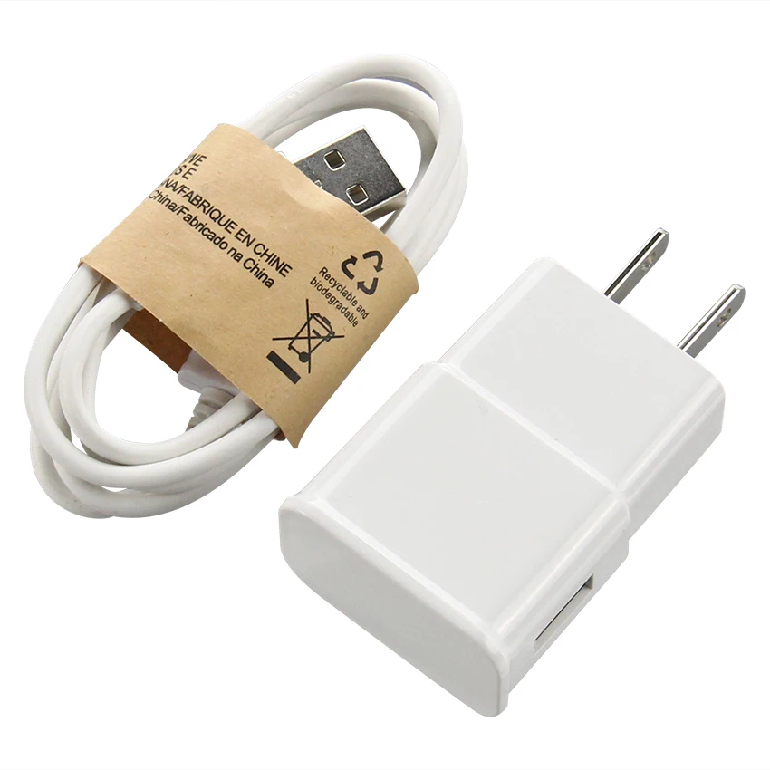 100 комплектов 5 в 1A EU US Plug настенное зарядное устройство с USB кабелем для передачи