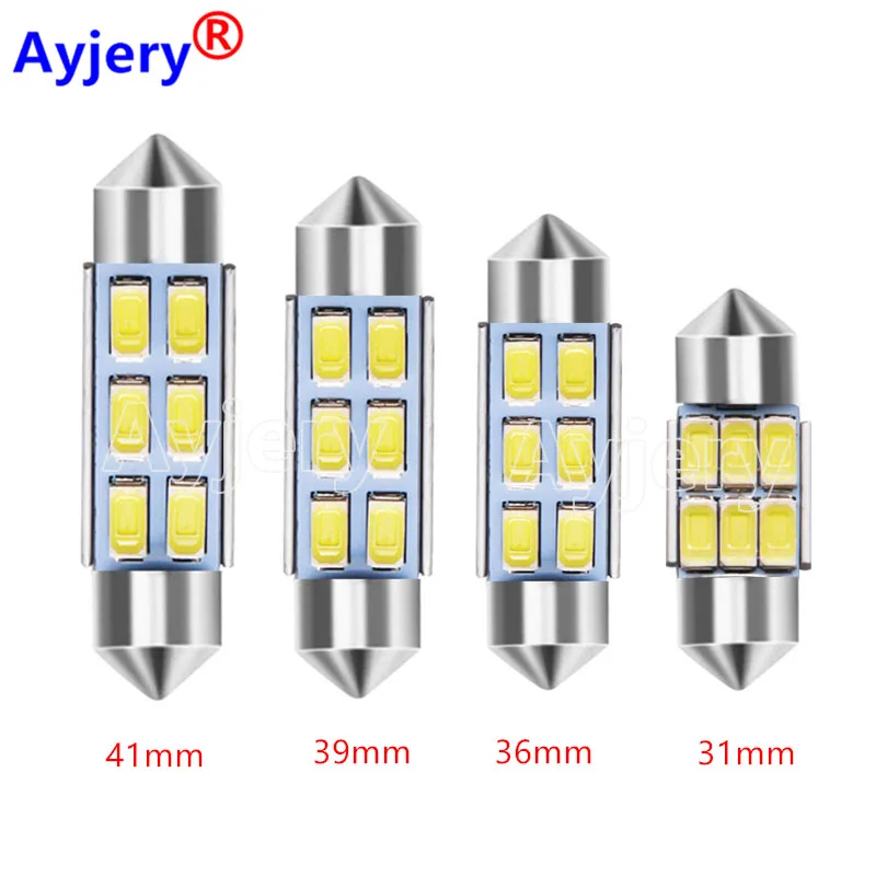 

AYJERY 500x C5W LED Bulb 31 36 39 41mm Interior Reading Light Festoon Canbus Dome License Plate Luggage Trunk Lights Error Free