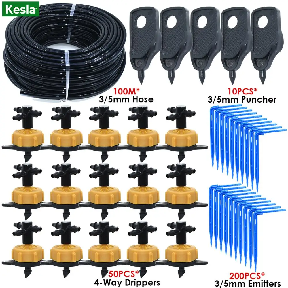 KESLA 5 м 100 2LPH компенсация давления эмиттер наборы полива для теплицы цветок