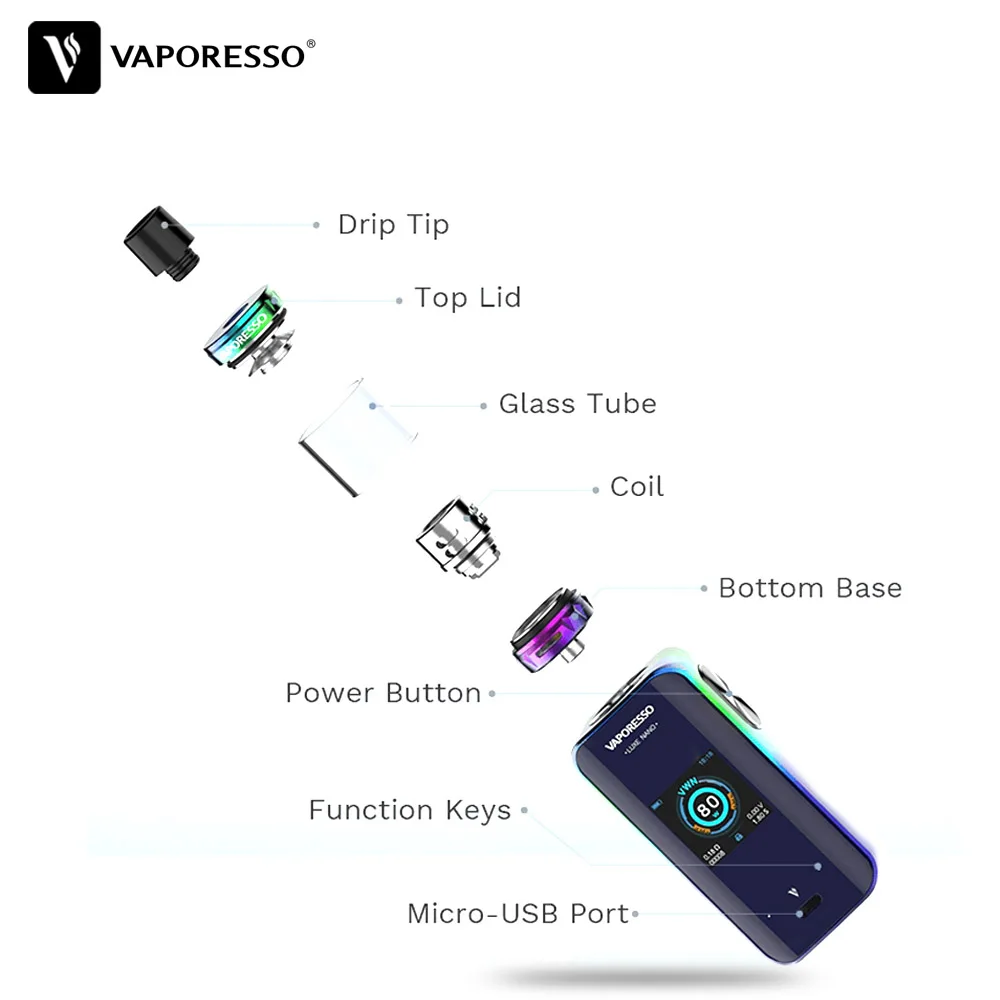 Оригинальная электронная сигарета Vaporesso Luxe Nano Kit вейп с аккумулятором 2500 мАч мини