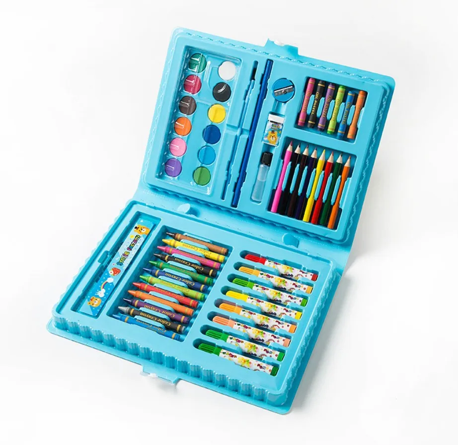 68 colors blue 288 шт./компл. Краски ing рисунок Художественный набор Краски кисти маркеры воды Цвет цвета ручки воды Цвет карандаши артер поставки подарок для детей - Цвет: 68 colors blue