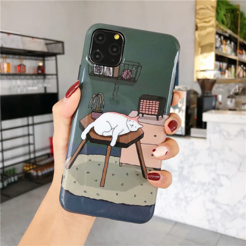 Чехол для iPhone XS MAX X 11 Pro XR 7 8 6 6s Plus мягкий чехол с изображением кота|Бамперы| |