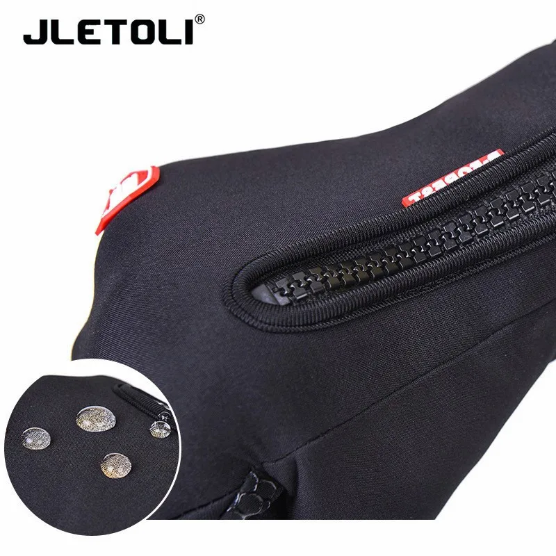 JLETOLI велосипедные перчатки, полный палец, теплые флисовые спортивные перчатки для сенсорного экрана, мужские водонепроницаемые перчатки для езды на велосипеде, катания на лыжах, пеших прогулок