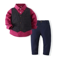 children boys wedding suits kids boys clothes toddler formal suit fake two tops trousers baby boys gentleman outfit