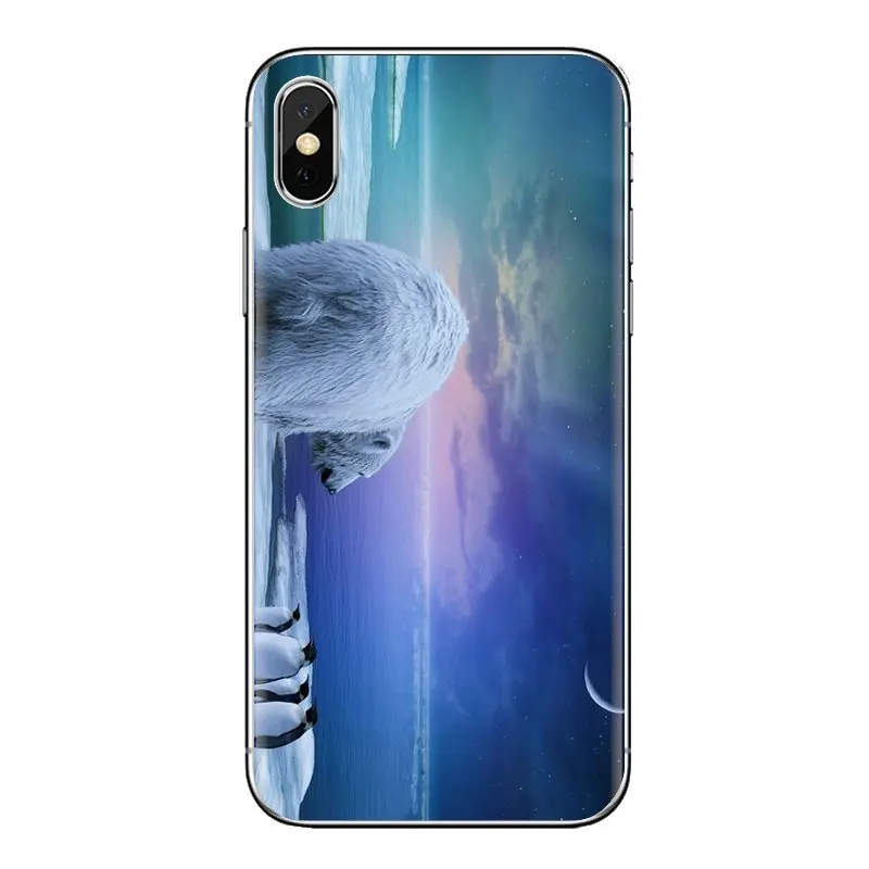 Soft Covers Polar Bear Wallpaper Northern Lights For Sony Xperia Z Z1 Z2 Z3 Z5 compact M2 M4 M5 C4 E3 T3 XA Huawei Mate 7 8 Y3II |