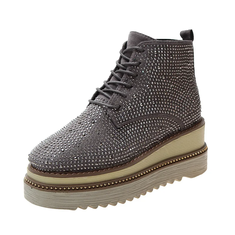 Women Leather Shoes High-top Vulcanized Crystal Sewed Rhinestone Hot Sale Girls Beautiful Sneakers New Designs N10-21 | Обувь