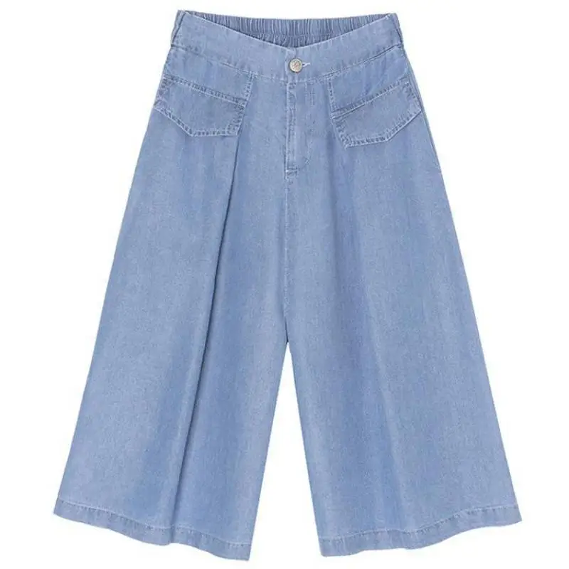 

GUUZYUVIZ Summer High Waist Tencel Denim Calf-Length Pants Ladies 2021 Casual Loose Thin Comfortable Baggy Jeans Woman Harajuk