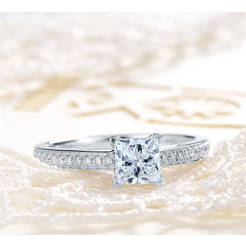 CC Trendy Rings For Women Cubic Zirconia Square Stone Ring Wedding Engagement Jewelry Accessoreis Drop Shipping CC631 |