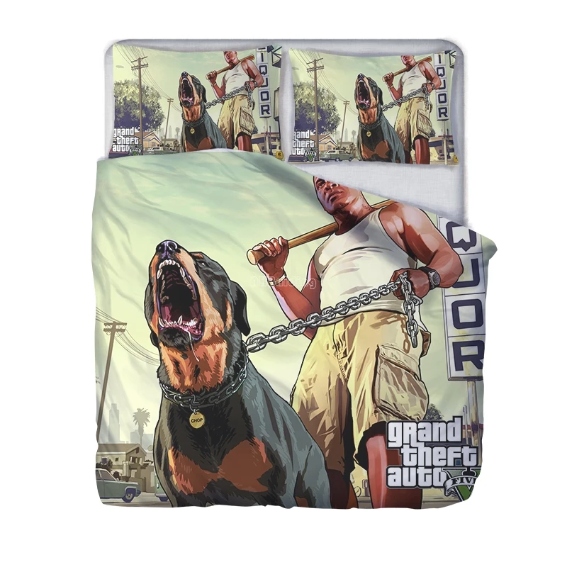 Комплект постельного белья Grand Theft Auto популярная игра GTA V с 5 узорами пододеяльник