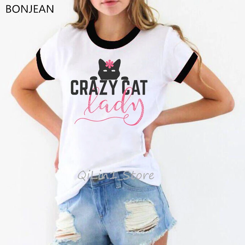 I was normal three cats ago crazy cat забавные женские футболки Женская Милая футболка с