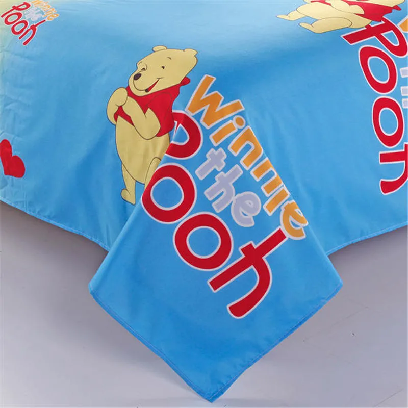 Disney Cartoon Winnie Pooh Piglet Tigger Bedding Set Queen Size Duvet Cover set for kids flat Sheet Bedspread birthday gift hot | Дом и сад