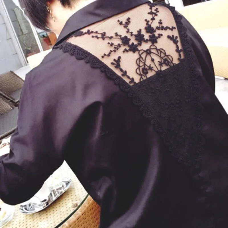 Женская кружевная блузка с длинным рукавом большие размеры 5XL | одежда