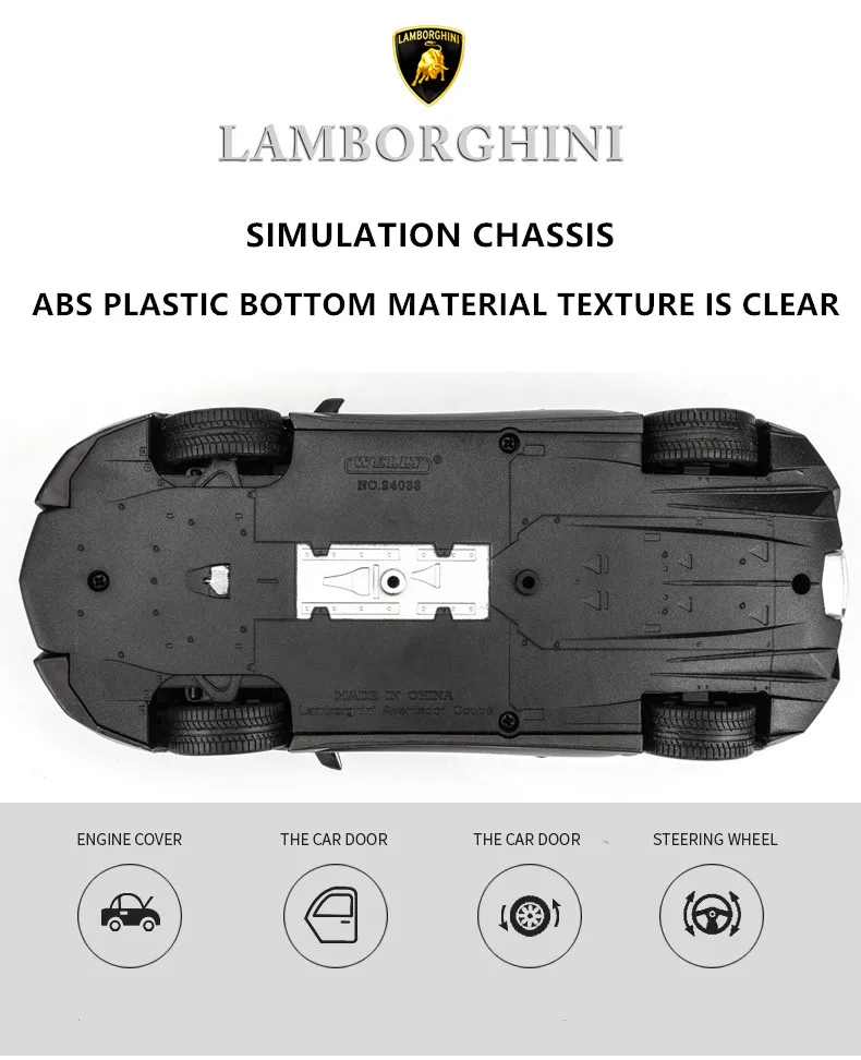 welly 1:24 Lamborghini LP700 car alloy car model simulation car decoration collection gift toy Die casting model boy toy