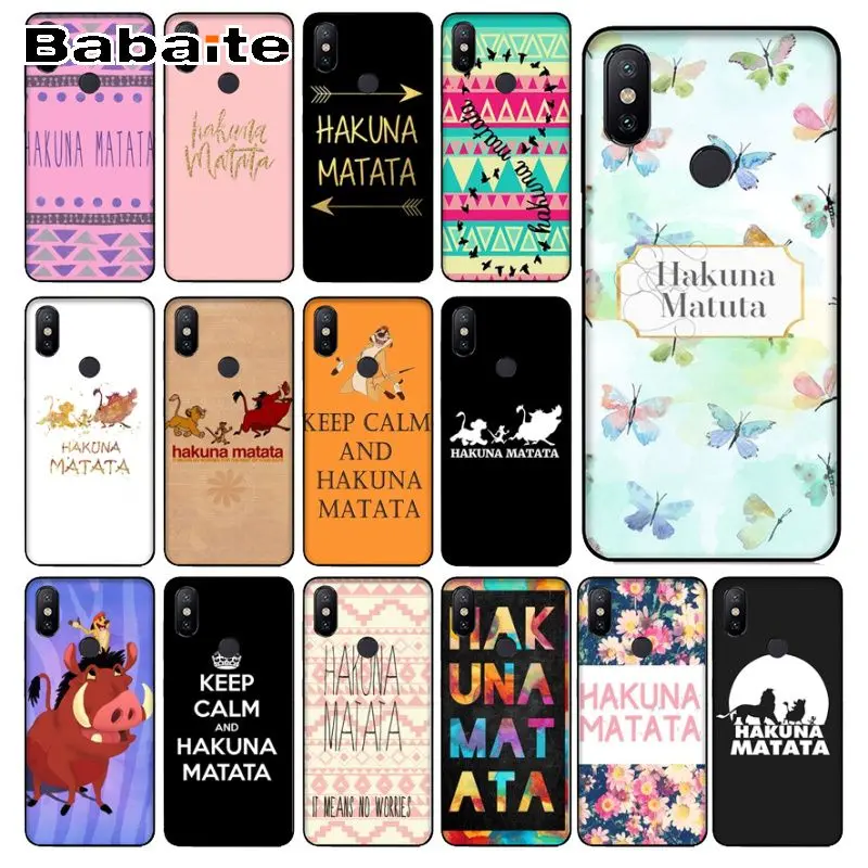 Keep clam hakuna matata The Lion King Новинка чехол для телефона Fundas чехол для redmi 7 5plus 5A 6pro 4 note5A note6pro note7 чехол