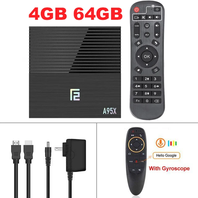 4G64G-G10 Remote Android 9,0 приставка A95X F2 ТВ приставка Голосовое управление 4K 2,4G& 5G двухдиапазонный wifi Bluetooth 4,2 LAN USB3.0 HDMI 4G 64G медиаплеер - Цвет: 4G64G-G10 Remote