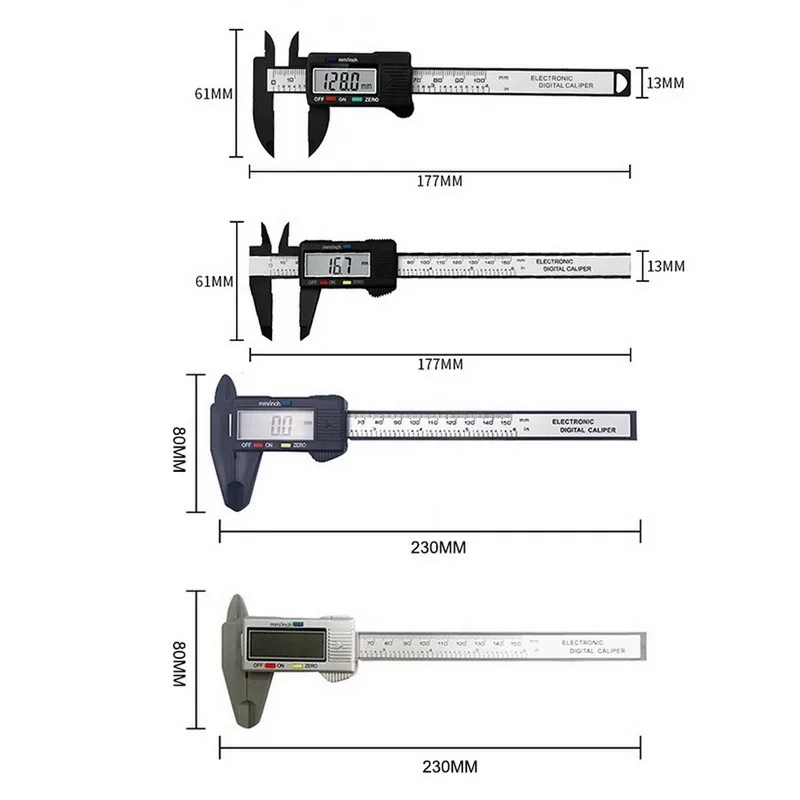

2021 Measuring Tool Stainless Steel Digital Caliper 6 "150mm Messschieber paquimetro measuring instrument Vernier Calipers