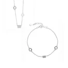 Женский набор украшений ANENJERY, ожерелье из стерлингового серебра 925 пробы с микро цирконием + браслет