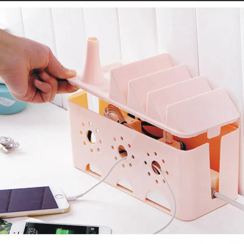 

New Multi-Function TV Power Cable Storage Box Set-Top Box Storage Box Socket Power Strip Cable Box ABS Material