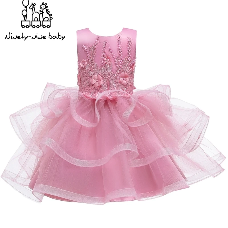 

Princess Flower Girl Dress Summer Tutu Dress Wedding Birthday Party Kids Dresses For Girls Children's Costume Prom Designs
