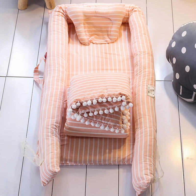 Портативная кроватка для новорожденных мягкая хлопковая складная дорожная