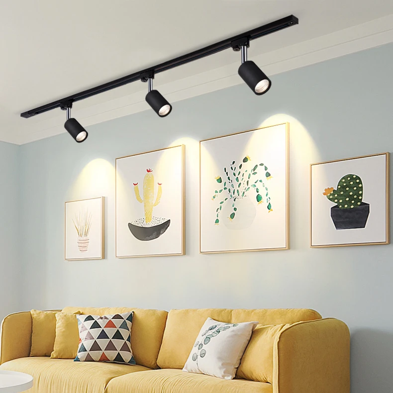 Приглушаемая потолочная лампа светодиодный COB светильник с рельсовой