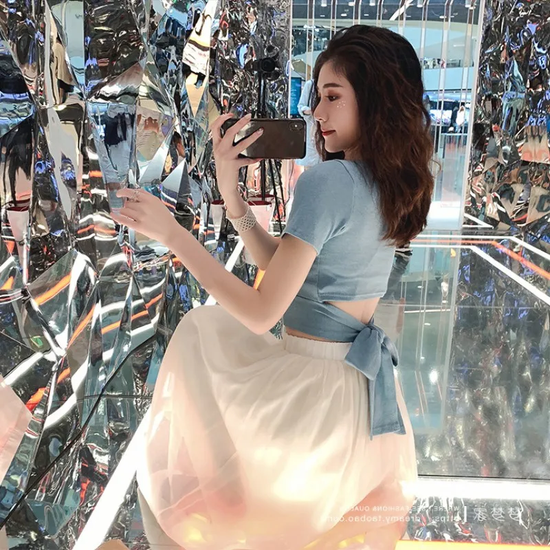 

Casual Short Sleeve Cotton T-shirts Summer Bow O-neck T-Shirt Women T-shirt Top Shirt