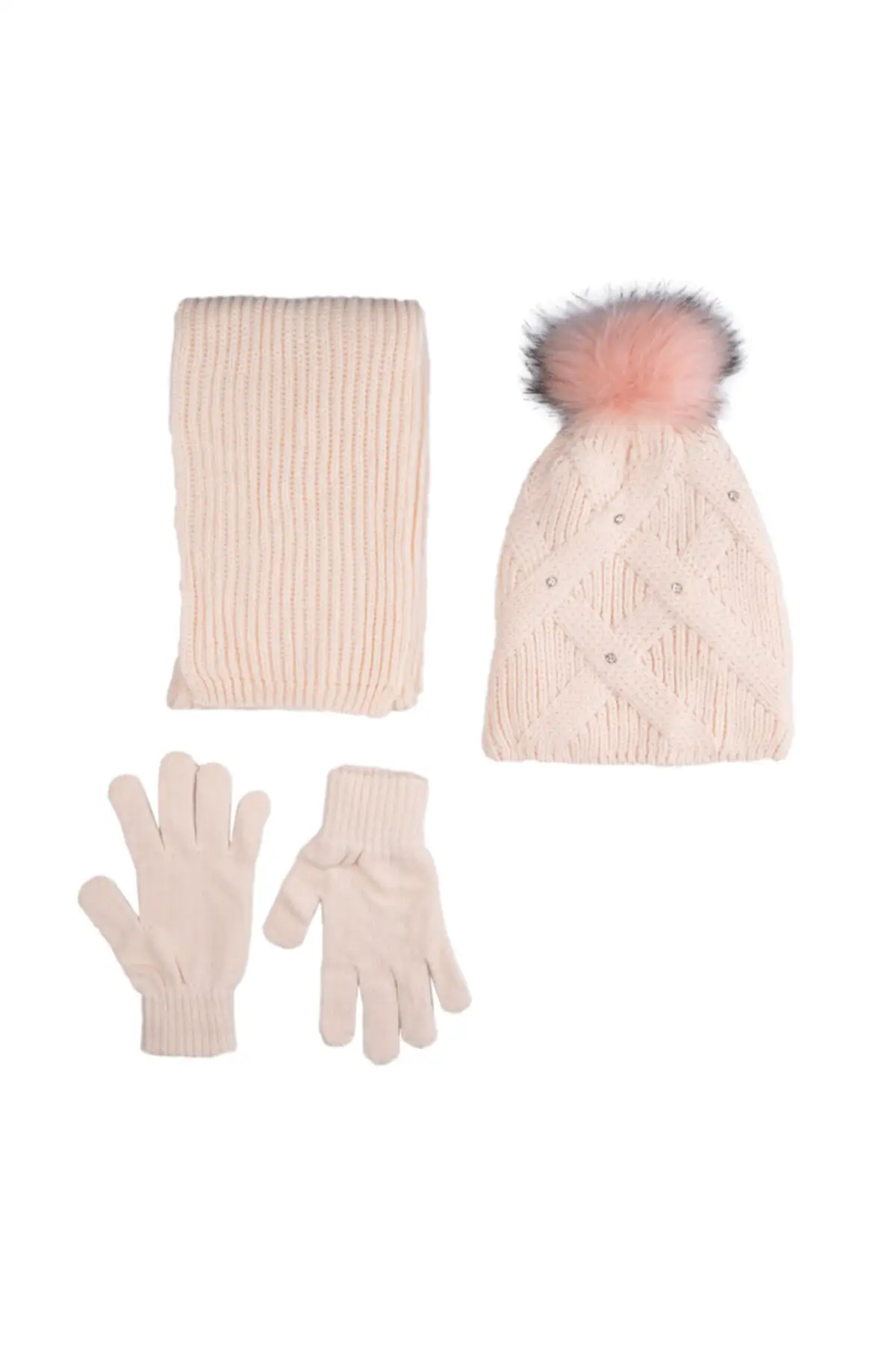 

Набор из шапки и перчаток для официанта 9-15 лет 3 шт. Набор для девочек K2180 04Ack _ розовый