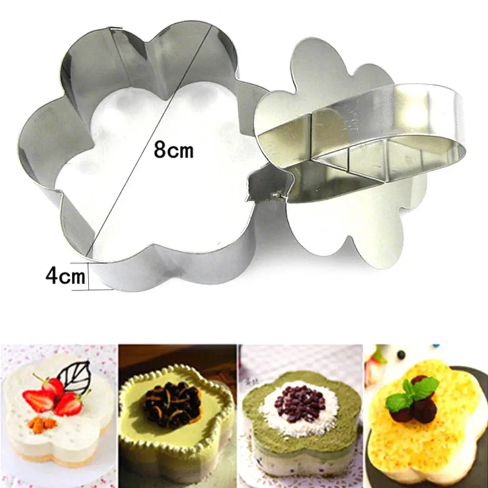 

Stainless Steel Fudge Mousse Cake DIY Mold Round Biscuit Cutter Baking Tools Reusable Stainless steel Kitchen Baking Mold