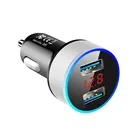 Автомобильный Зарядное устройство Dual USB QC 3,0 адаптер прикуривателя светодиодный вольтметр для всех типов мобильный телефон Зарядное устройство умная Двойная зарядка через USB