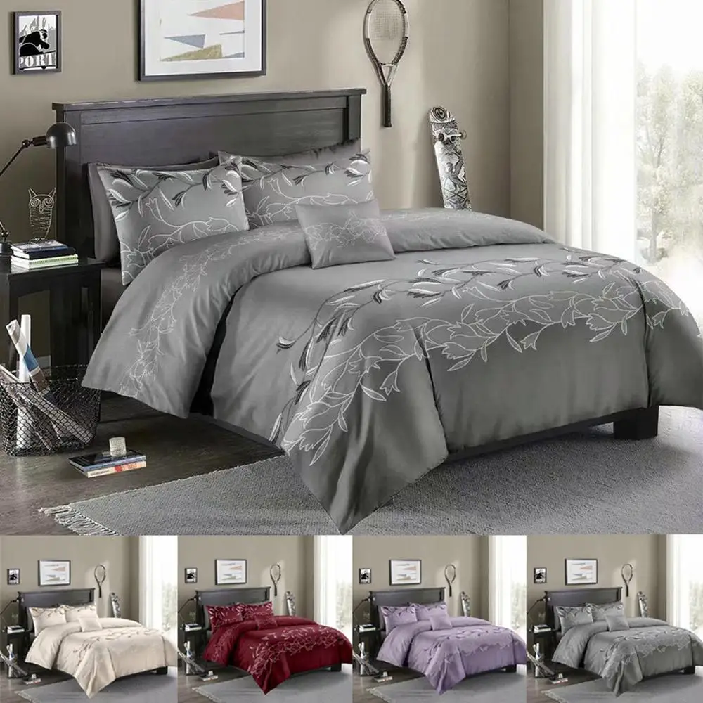 51 3 шт./компл. Европейский вышитые пододеяльник комплект наволочек EU/AU/US Размеры