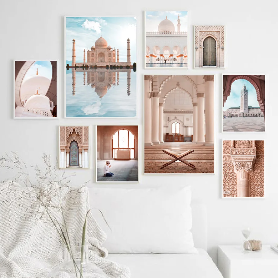 

Taj Mahal Sheikh Zayed Mosque Islamic Moroccan Wall Art Canvas Painting Nordic Posters And Prints Pictures For Living Room Decor