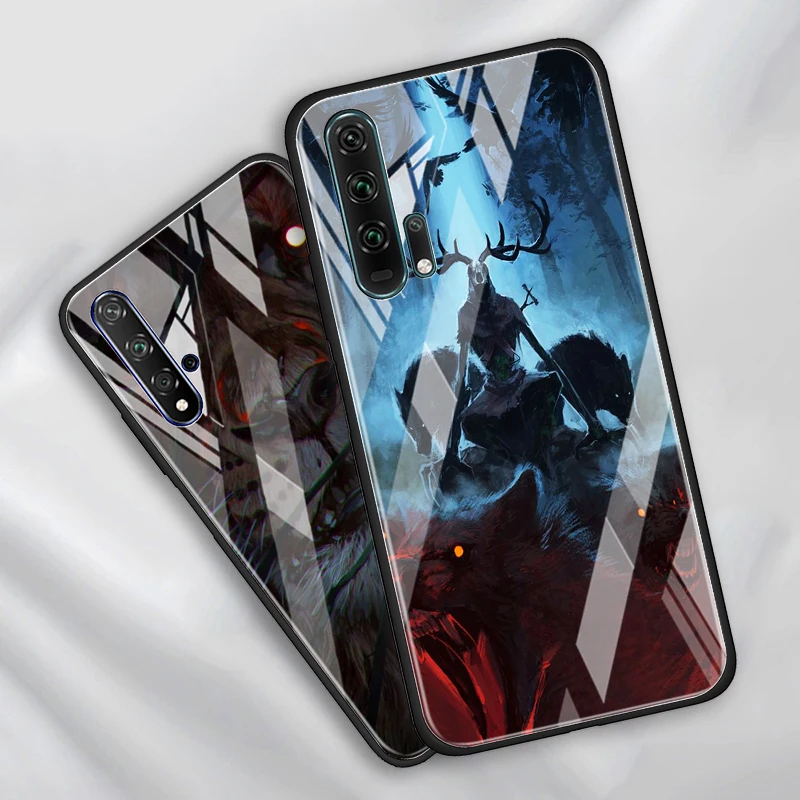 tempered glass hot new shell luxury cover animal totem wolf lion for honor 30 20 10 9x 8x pro plus lite phone case free global shipping