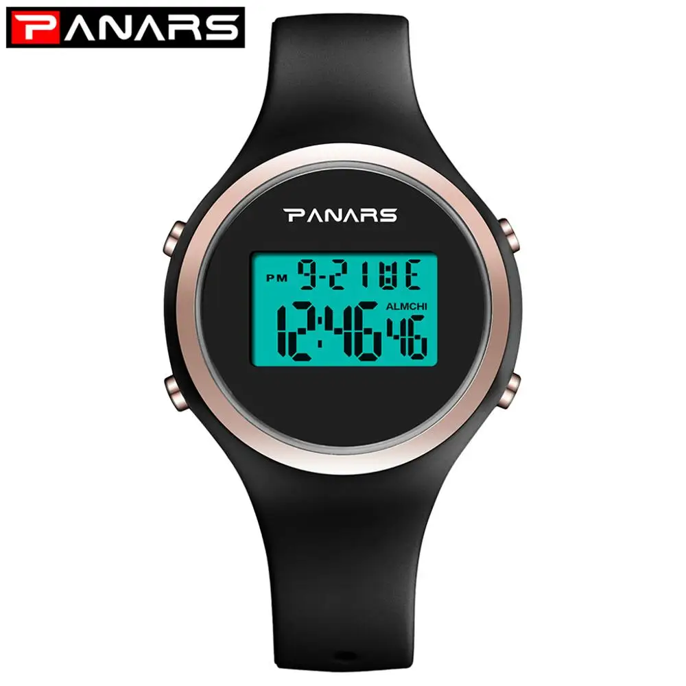 

Детские цифровые часы, спортивные, водонепроницаемые, 50 м, с силиконовым ремешком светодиодный светодиодным дисплеем, наручные часы для сту...