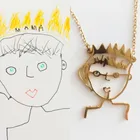 Детское ожерелье с индивидуальным рисунком, детское искусство, персонализированные фотографии, дизайн на заказ, логотип для детей, мамы, Подарки Для Семьи