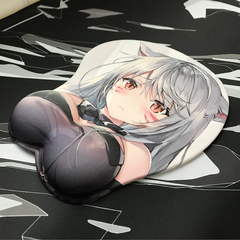 

FFFAS Cute Cat Japan Anime 3D Mouse Pad Mat Wrist Rest Gaming Silicon Mousepad for Laptop Notebook PC