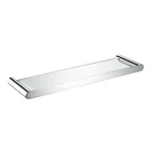 Прямоугольная стеклянная полка для ванной комнаты, Полка Для ванны и душа, декоративная стеклянная полка для ванной комнаты, настенная хромированная полка для душевой комнаты